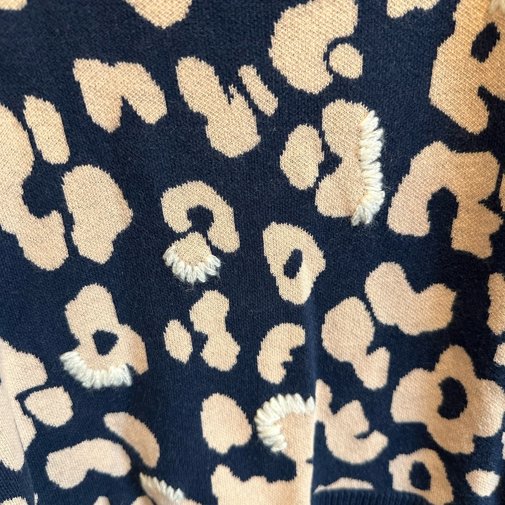 Moth Leopard Print Sweater‎ with Ruffle Hem - Picture 3 of 11
